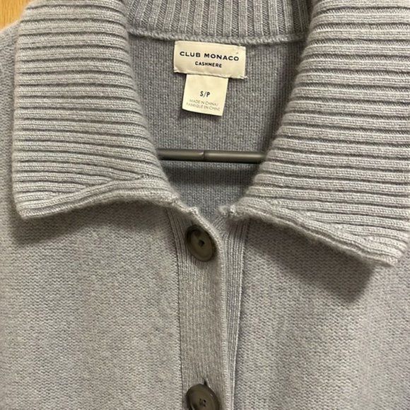 CLUB MONACO | Boiled Cashmere Collar Cardigan - Picture 5 of 7